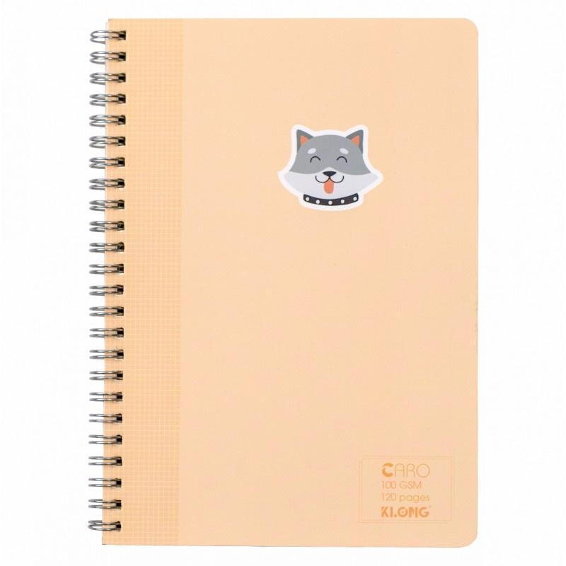 Sổ lò xo kép Caro, kẻ ngang, dot grid A5 Klong - 120 trang; MS: 535,537, Self Planner chọn bìa