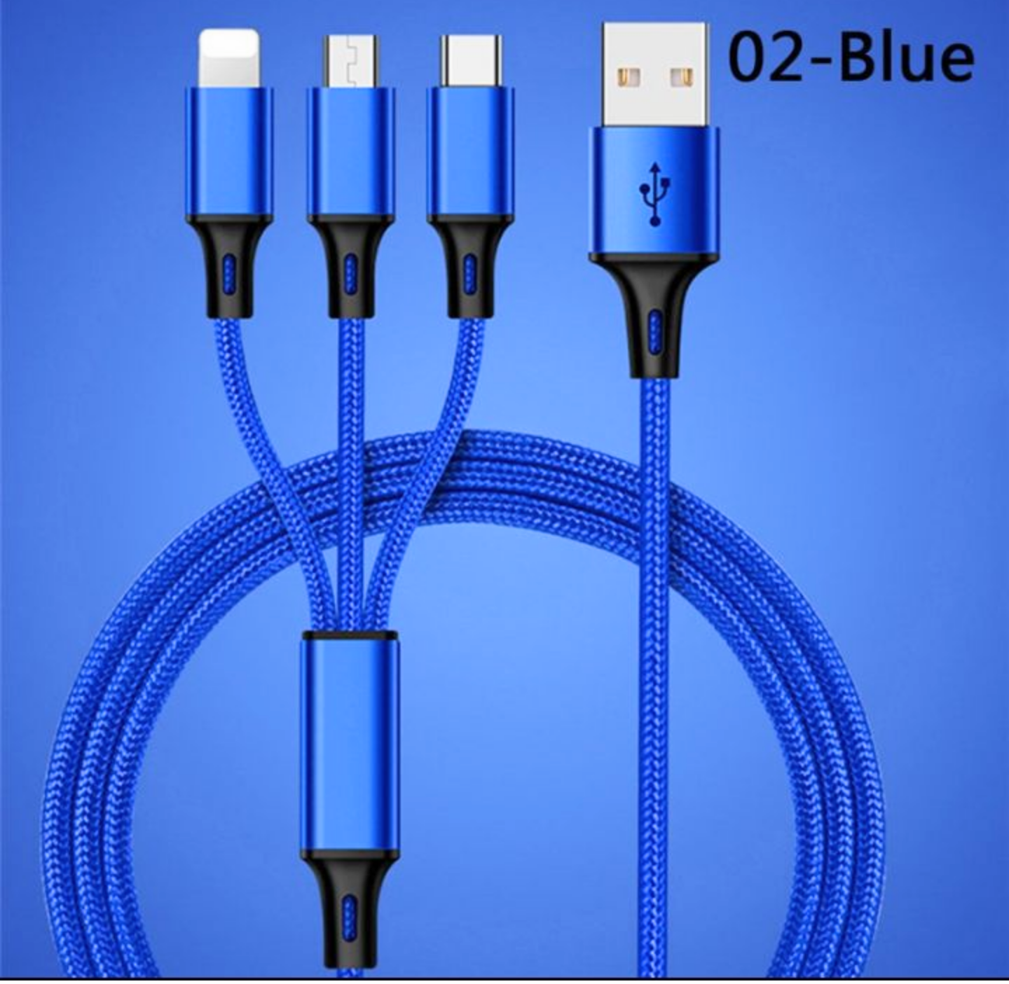 1 DÂY CÁP SẠC ĐIỆN THOẠI USB 3IN1 VỚI 3 ĐẦU SẠC CHO CÁC LOẠI ĐIỆN THOẠI DỂ DÀNG THUẬN TIỆN HÀNG CHUẨN CHẤT LƯỢNG