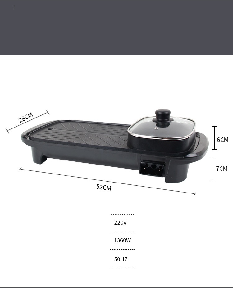 Bếp lẩu nướng đa năng 2 in 1 - bếp lẩu nướng điện không khói