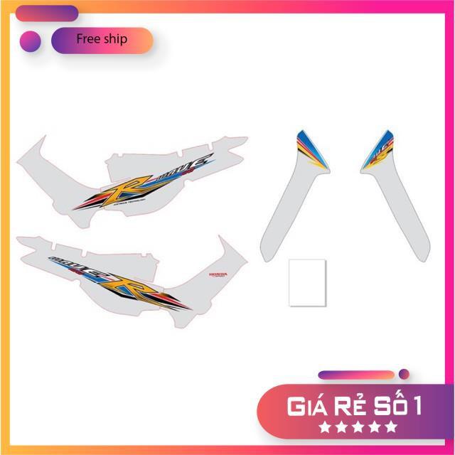 Tem rời dành cho xe xe Wave đời đầu chữ R dán xe bạc