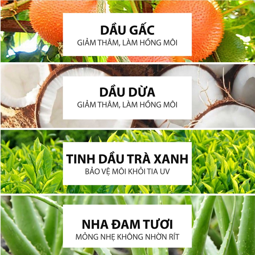 Son Dưỡng Môi Dừa Dưỡng Ẩm, Giảm Thâm Môi MILAGANICS 4.5g