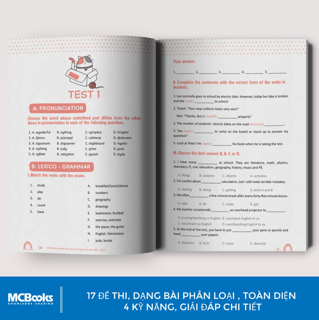 Bộ Đề Bồi Dưỡng Học Sinh Giỏi Tiếng Anh Toàn Diện Lớp 6 - Bản Quyền