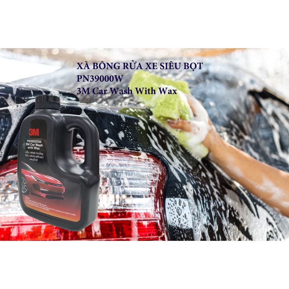 Xà bông rửa xe siêu bọt 3M Car Wash With Wax PN39000W- 1L