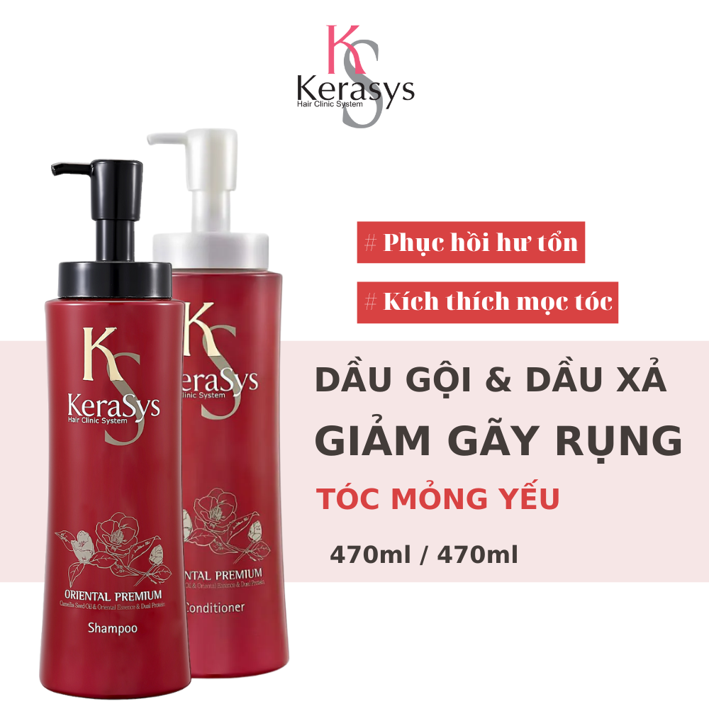 Combo Dầu Gội Cao Cấp Làm Dày Tóc Kerasys (470ml) + Dầu Xả Cao Cấp Làm Dày Tóc Kerasys (470ml) 