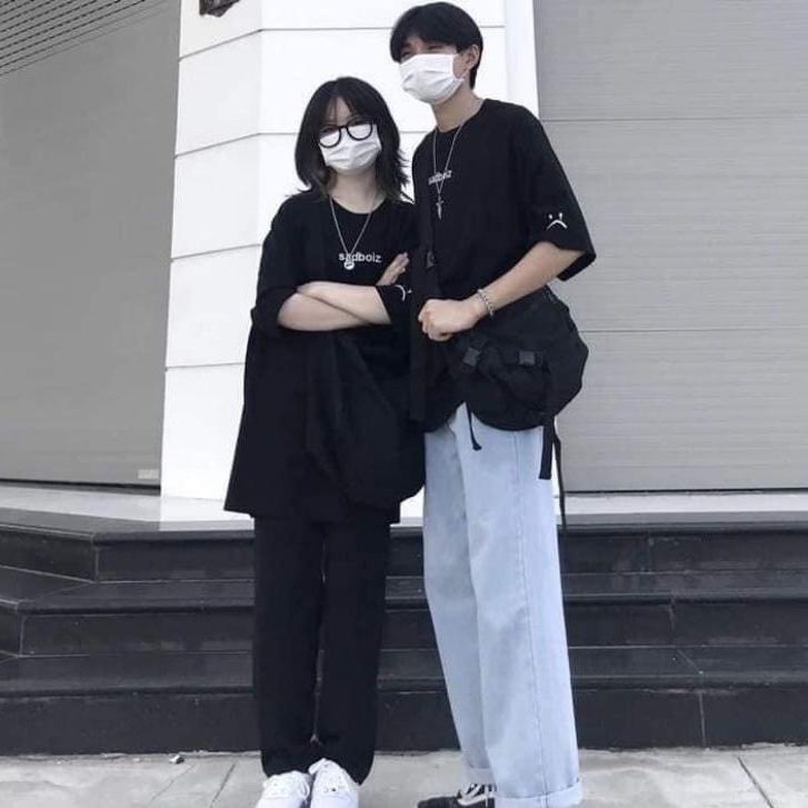 Áo thun Unisex Sadboiz nam nữ form rộng vải cotton co dãn -
