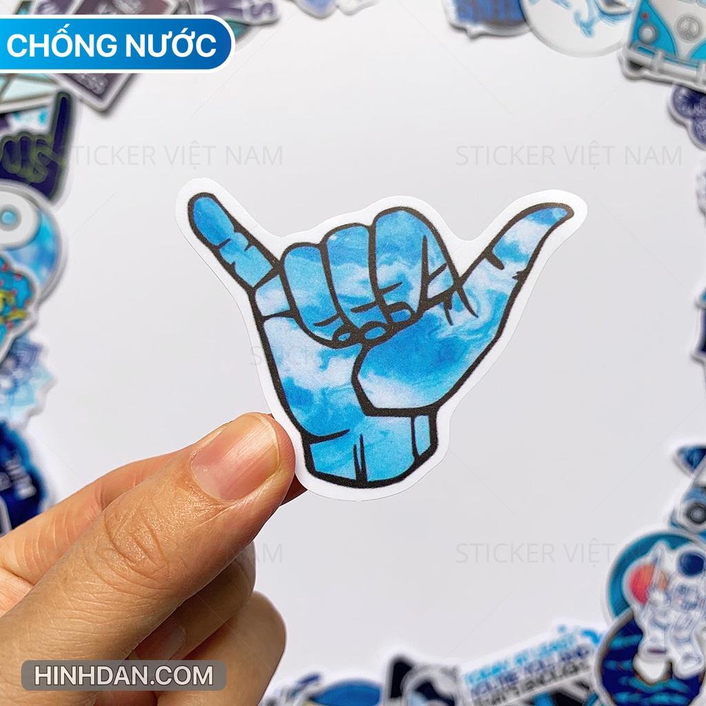 Sticker MÀU XANH - BLUE CHỐNG NƯỚC Dán Trang Trí Nón Bảo Hiểm, Laptop, Vali, Xe Máy, Đàn Guitar