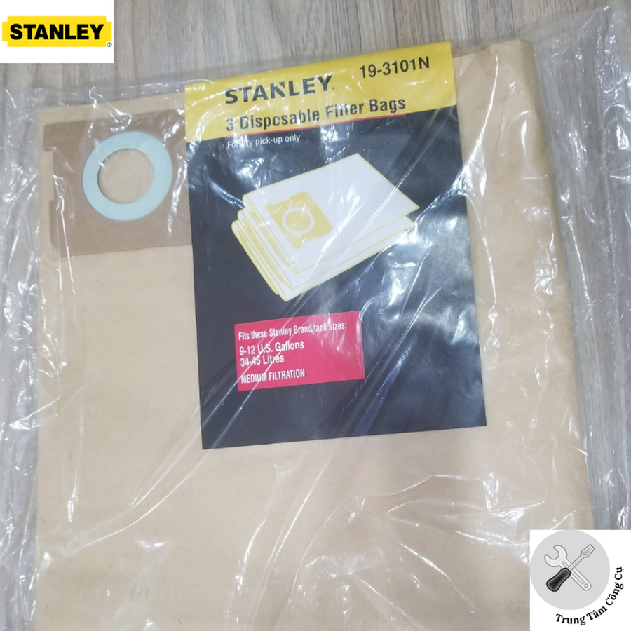 Bộ  3 Túi giấy đựng bụi Model 19-3101N sử dụng cho máy hút bụi Stanley SL19199P, SL19156, SL19501P- 12A, SL19501-12B