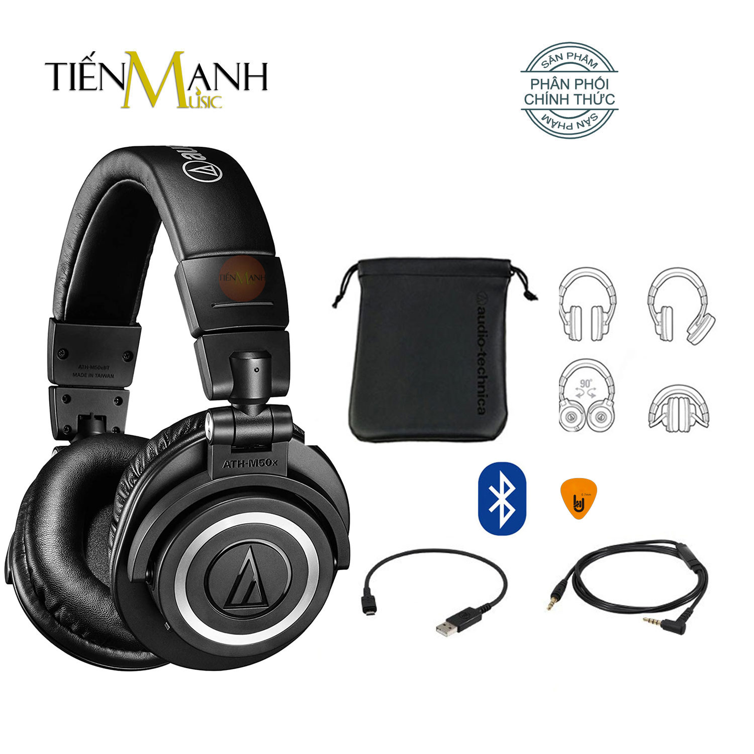 [Bluetooth] Audio Technica ATH-M50XBT Tai Nghe Không Dây M50XBT Headphones M50X BT Hàng Chính Hãng - Kèm Móng Gẩy DreamMaker