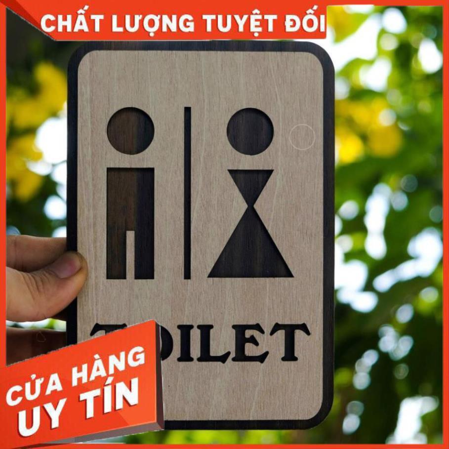 Bảng Toilet Nam vs Nữ Bằng Gỗ 155x120mm | trang trí homestay