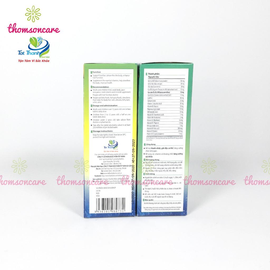 Viên sủi thanh nhiệt Body Fresh - Detox mùa hè, giải độc, mát gan - Bổ sung vitamin và khoáng chất - Tuýp 12 viên