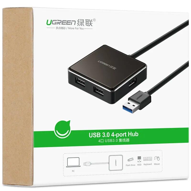 Ugreen UG20786US168TK 20CM màu Đen Bộ chia HUB USB 3.0 sang 4 USB 3.0 hỗ trợ nguồn 5V - HÀNG CHÍNH HÃNG
