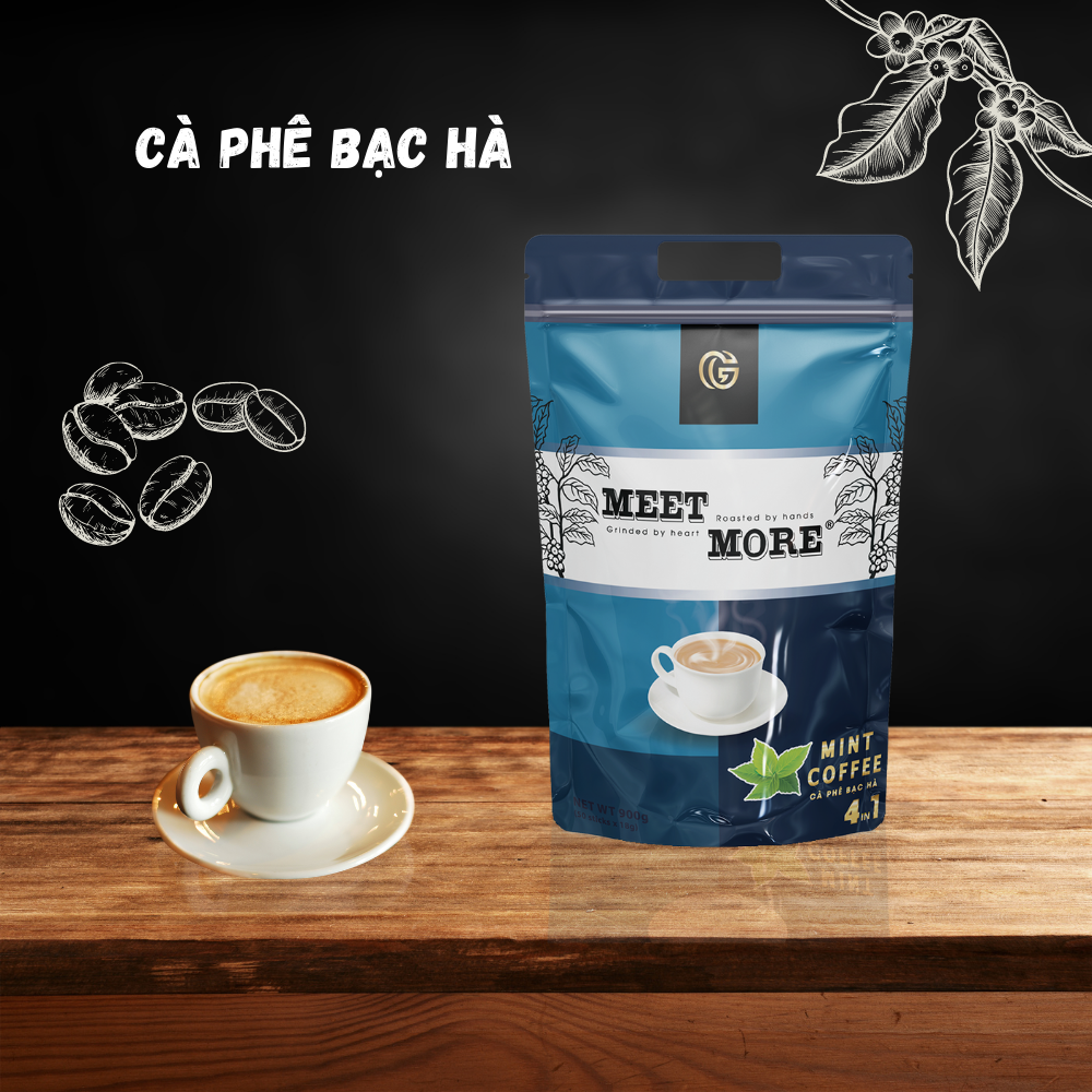 Cà phê hòa tan vị bạc hà 4in1 - 18g x 50 gói – Meet More Coffee