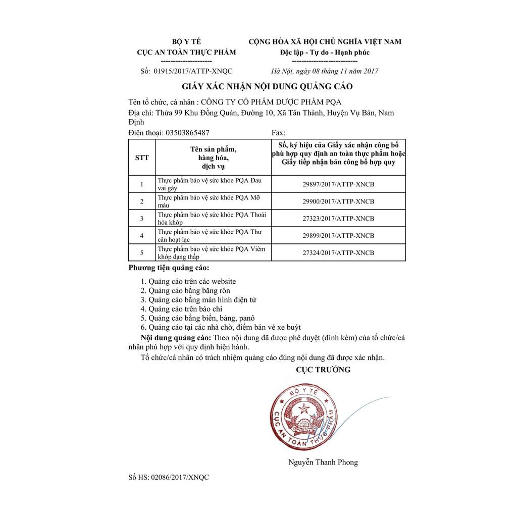 Thư Cân Hoạt Lạc PQA Hỗ Trợ Khu Phong, Bổ Gan Thận Dùng Cho Người Đau Lưng Mỏi Gối, Thoát Vị Nghĩa Đệm Hộp 12 Gói