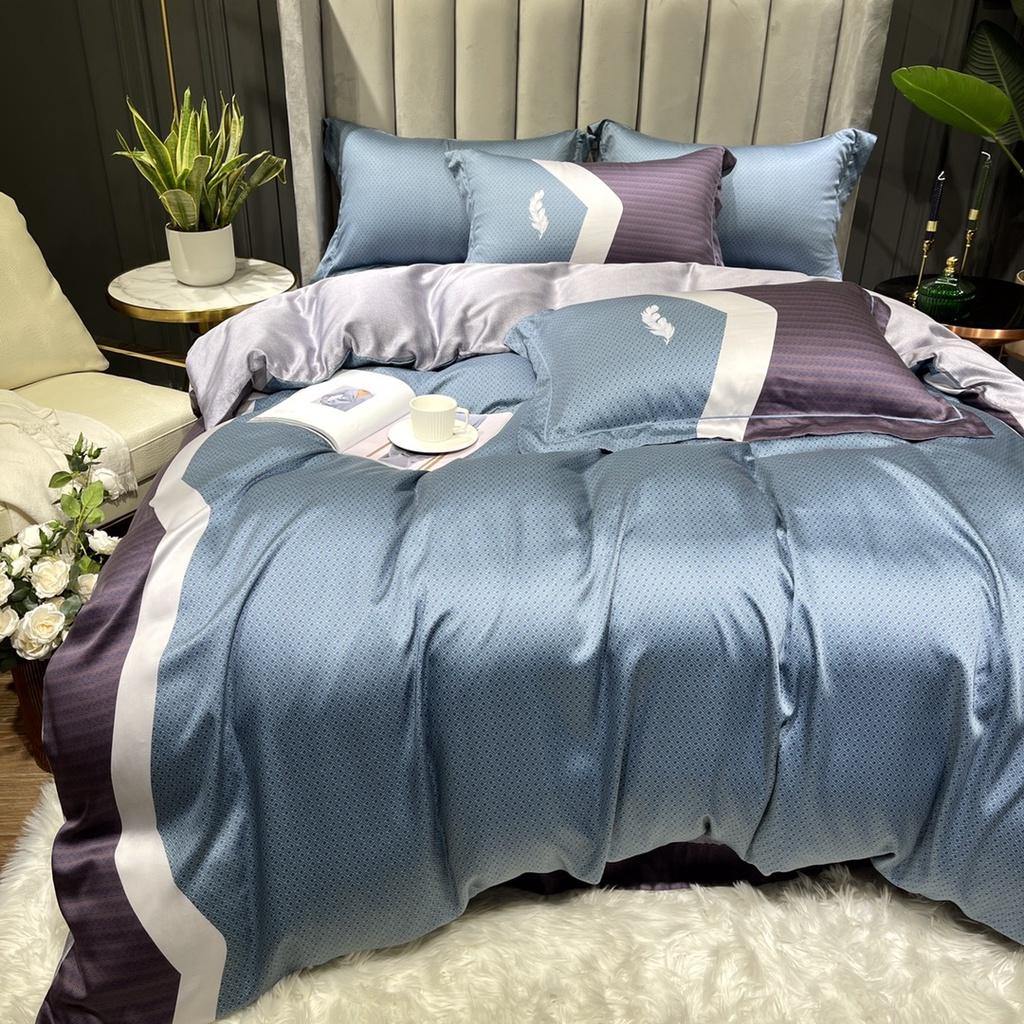 Bộ chăn ga gối lụa 100%Tencel 60s Họa tiết cao cấp, siêu mềm mát mịn - DESIGN 893