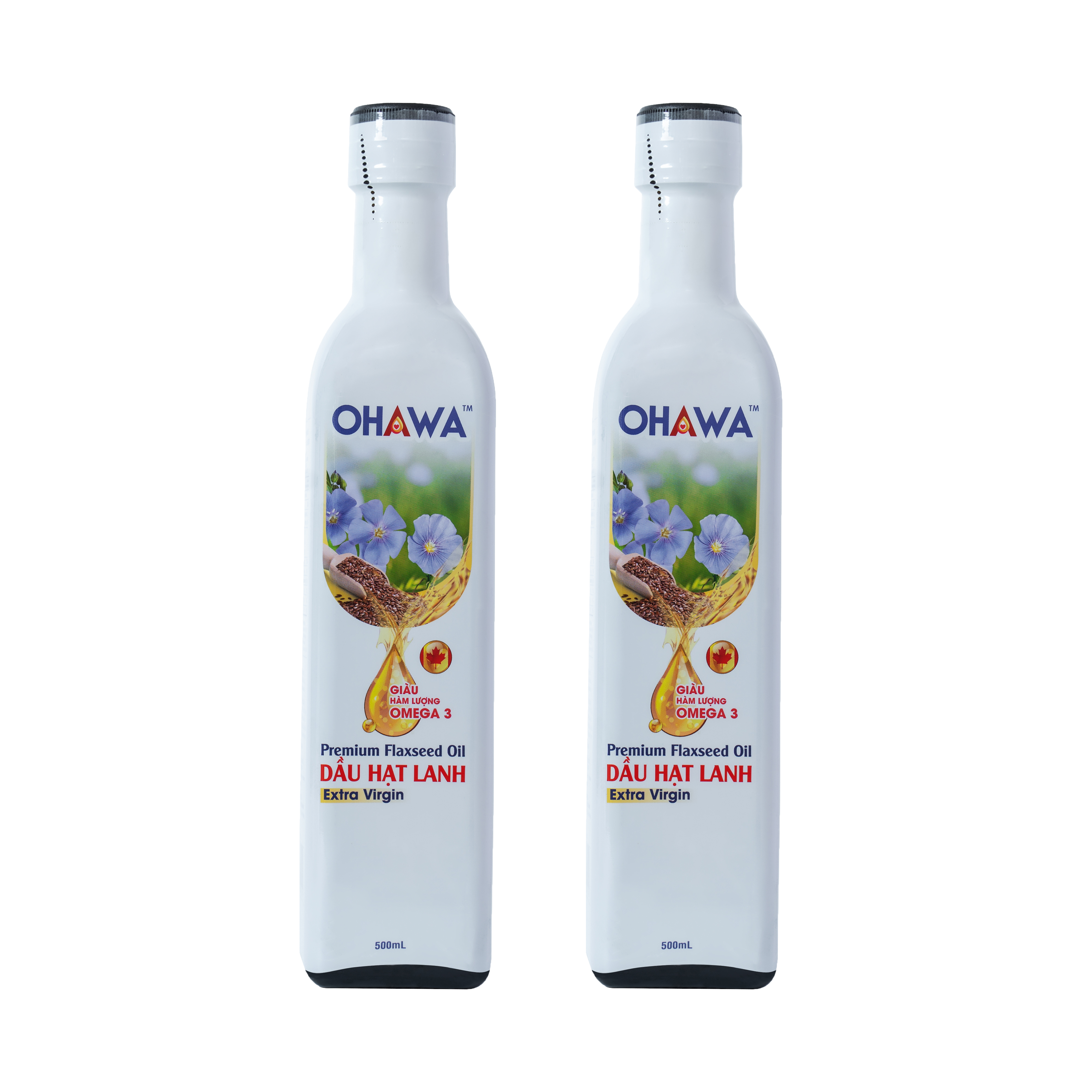 ( Date T11/2025) Dầu hạt lanh ép lạnh bền nhiệt OHAWA - Nhập khẩu Canada - Dùng trực tiếp, trộn salad hoặc xào nấu - Chai 250ml