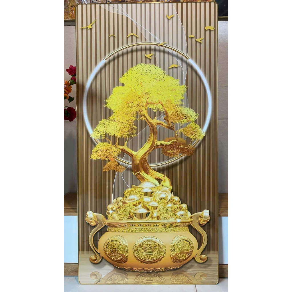 (CÓ ẢNH THÂT)Tranh treo tường cây  tài lộc may mắn 6 phòng khách làm quà tặng tân gia khai trương