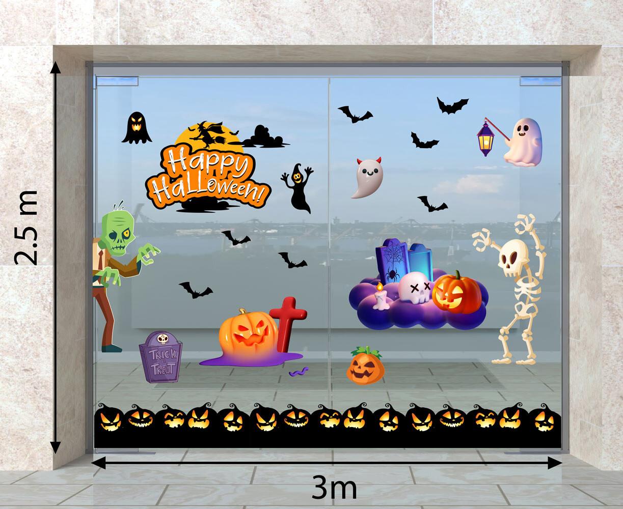 DECAL TRANG TRÍ HALLOWEEN 2023  COMBO SỐ 8