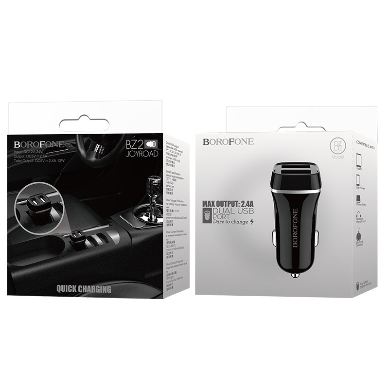 Sạc Xe Hơi Borofone BZ2, 2 cổng USB