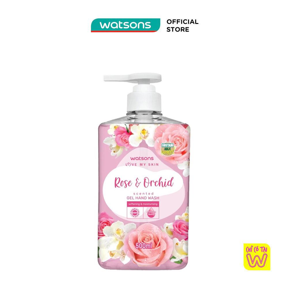 Gel Rửa Tay Watsons Love My Skin Rose Orchid Scented Gel Hand Wash 500ml