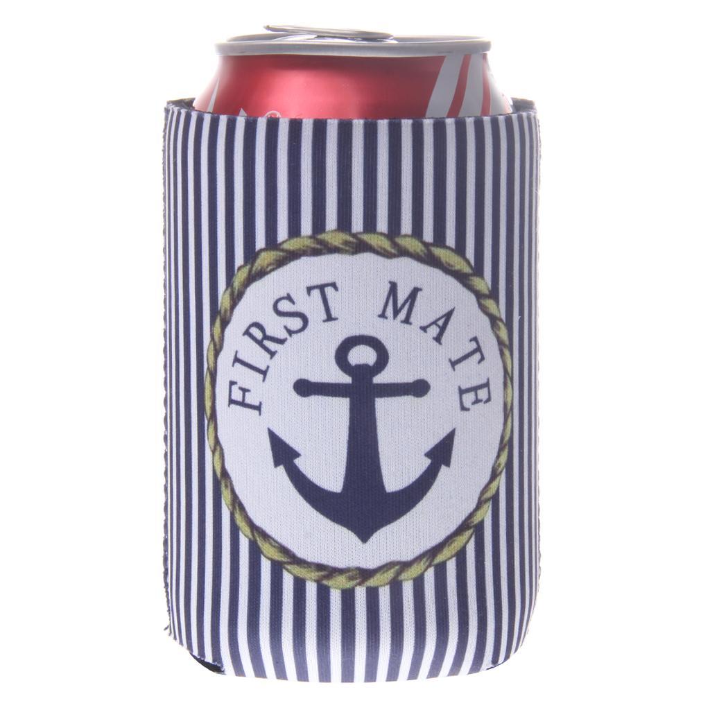 2 Pair Nautical Beer Tin Can Cooler Stubby Holder CAPTAIN And FIRST MATE