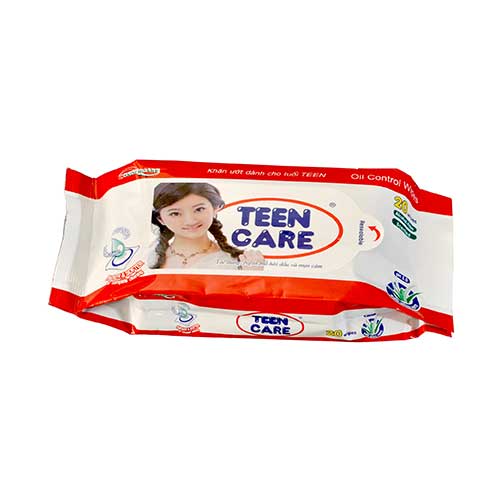 Khăn giấy ướt Kháng khuẩn Teencare 20 tờ/gói (Màu đỏ)