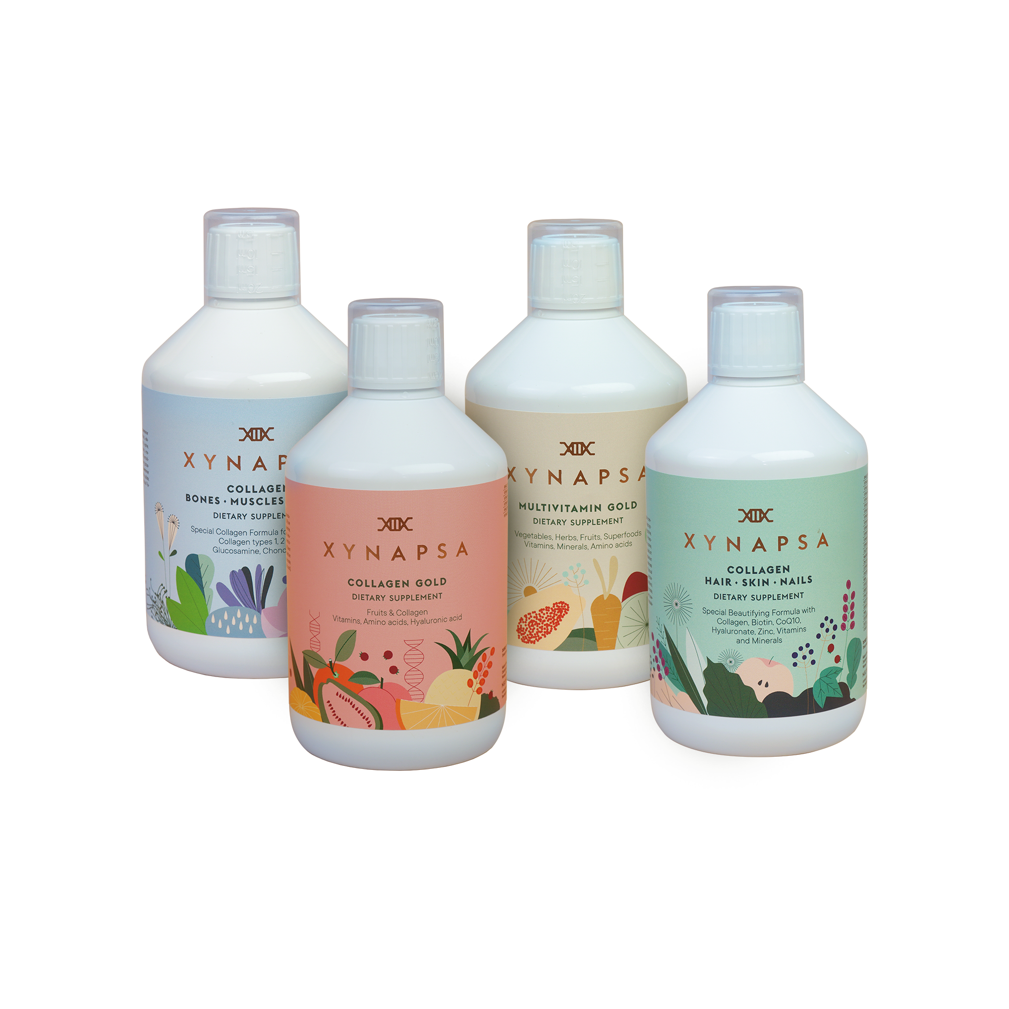 Bổ sung & cải thiện toàn diện - Combo Bộ Tứ Xynapsa Collagen Hair, Skin, Nails 500ml