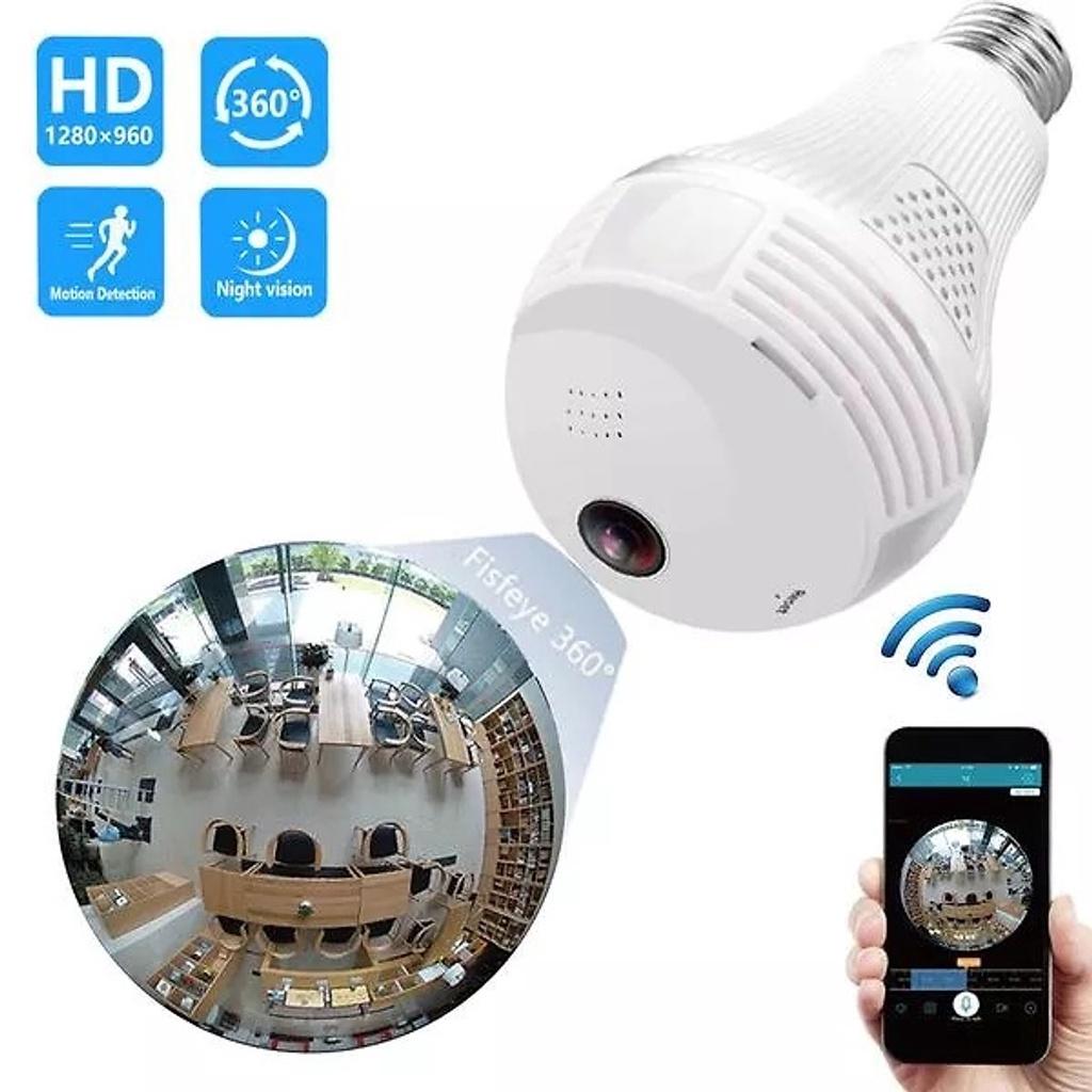 Camera WIFI Yooee LTVR96 Bóng đèn Quan Sát Toàn Cảnh 360° Không Có Góc Khuất, đàm thoại 2 chiều