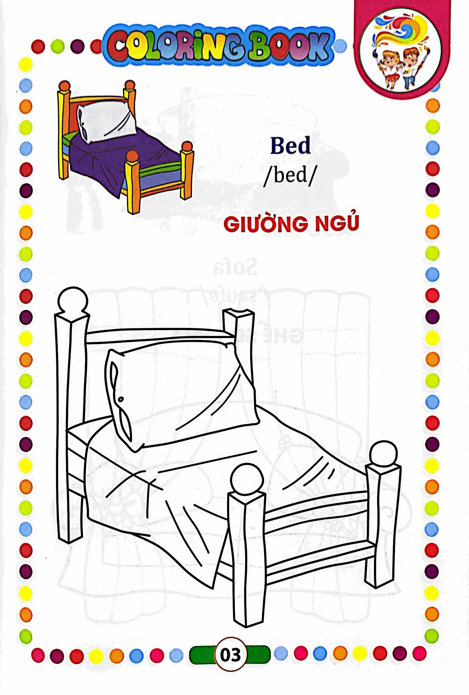Bé Tập Tô Màu - Đồ Dùng Gia Đình (Song Ngữ Anh - Việt)