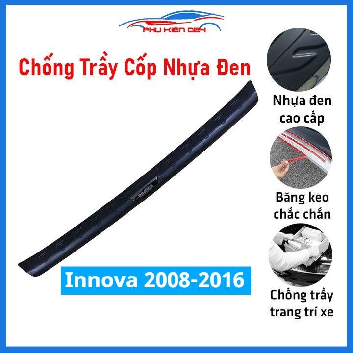 Ốp chống trầy cốp ngoài nhựa đen Innova 2008-2009-2010-2011-2012-2013-2014-2015-2016 chống xước trang trí xe