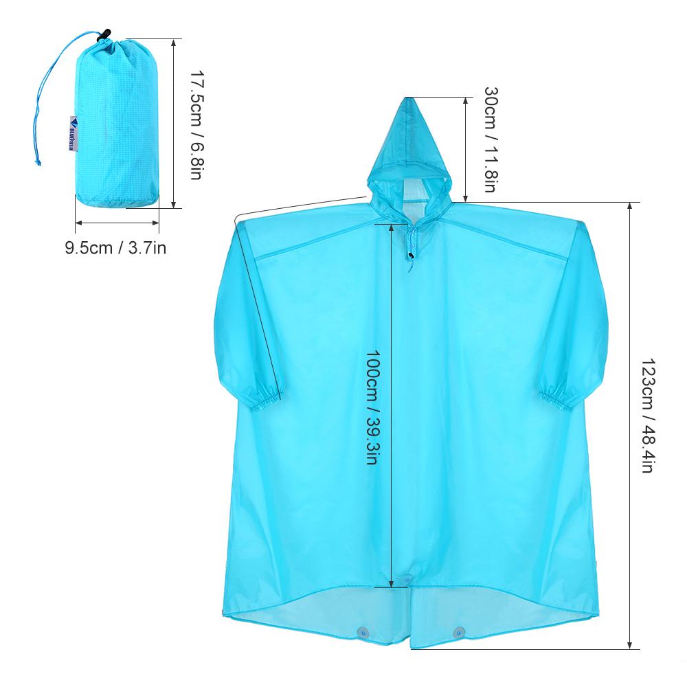 Áo mưa Nylon với Đường khâu kép và phủ silicone để chống nước hoàn hảo, mềm mại, có mũ trùm đầu