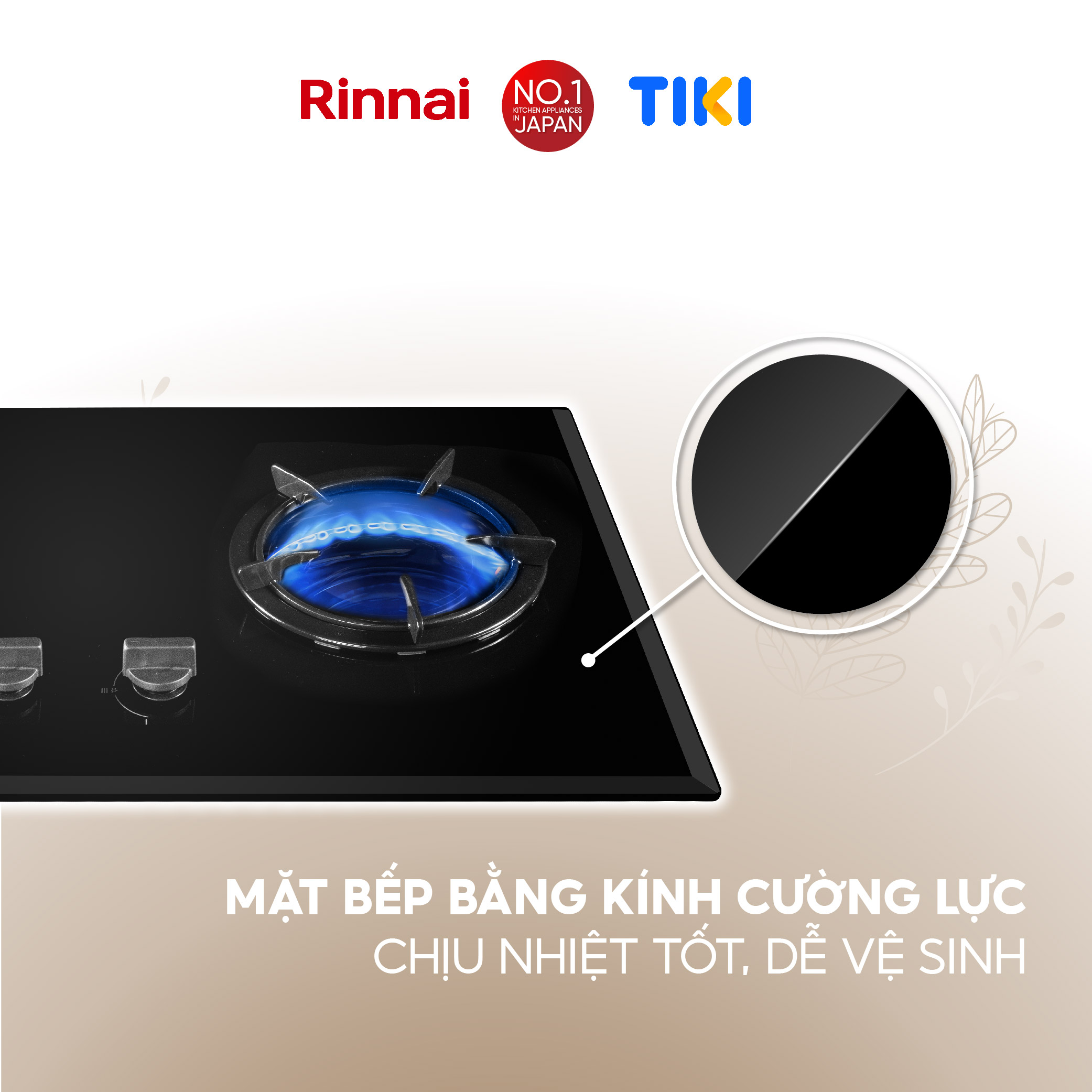 [SP MỚI 2024] Bếp gas âm đầu đốt trong Rinnai RVB-2iFC(B) kích thước lắp đặt linh hoạt, kiềng gang - Hàng chính hãng