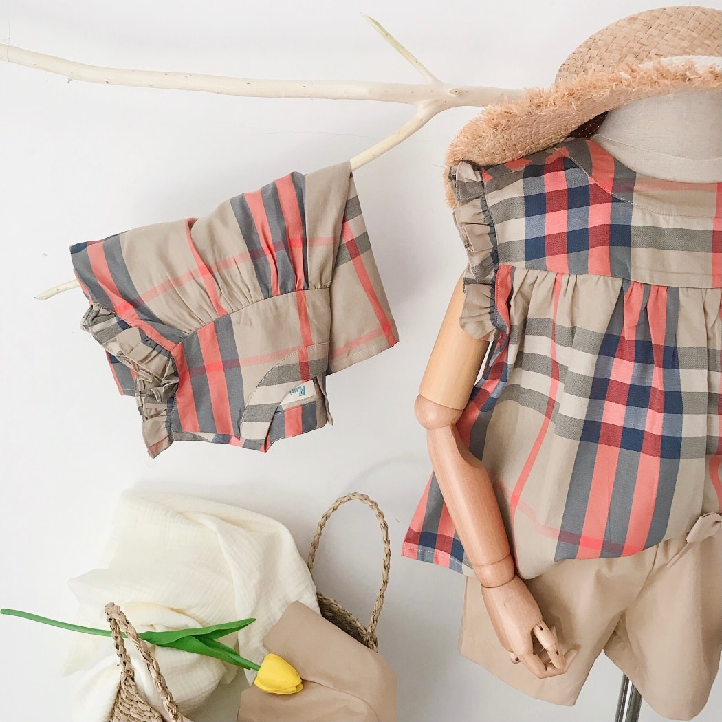 SÉT BỘ BÉ GÁI ÁO TAY BÈO QUẦN NƠ