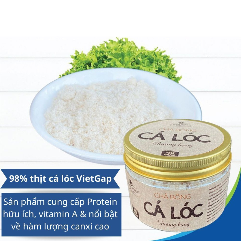 Chà bông cá lóc thượng hạng phamnghiafood hũ 40gr với trên 98% thịt cá lóc chuẩn VietGap - Ruốc cá lóc tiện lợi cho mẹ, dinh dưỡng cho bé yêu