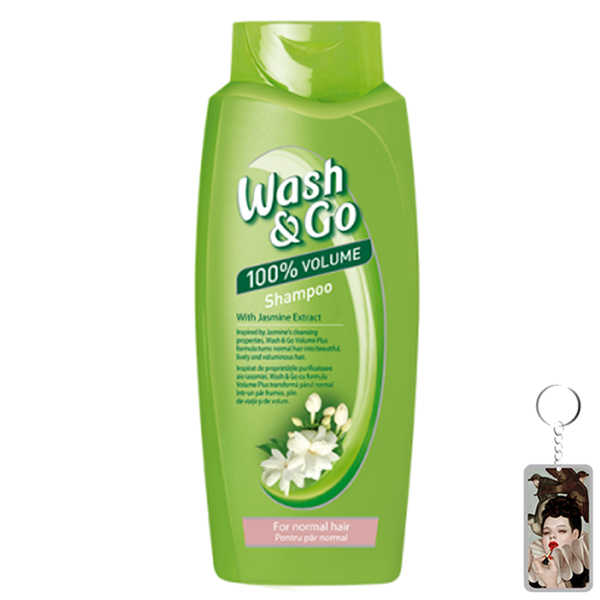 Dầu gội Wash&amp;Go Shampoo Jasmine Extract 750ml + Móc khóa