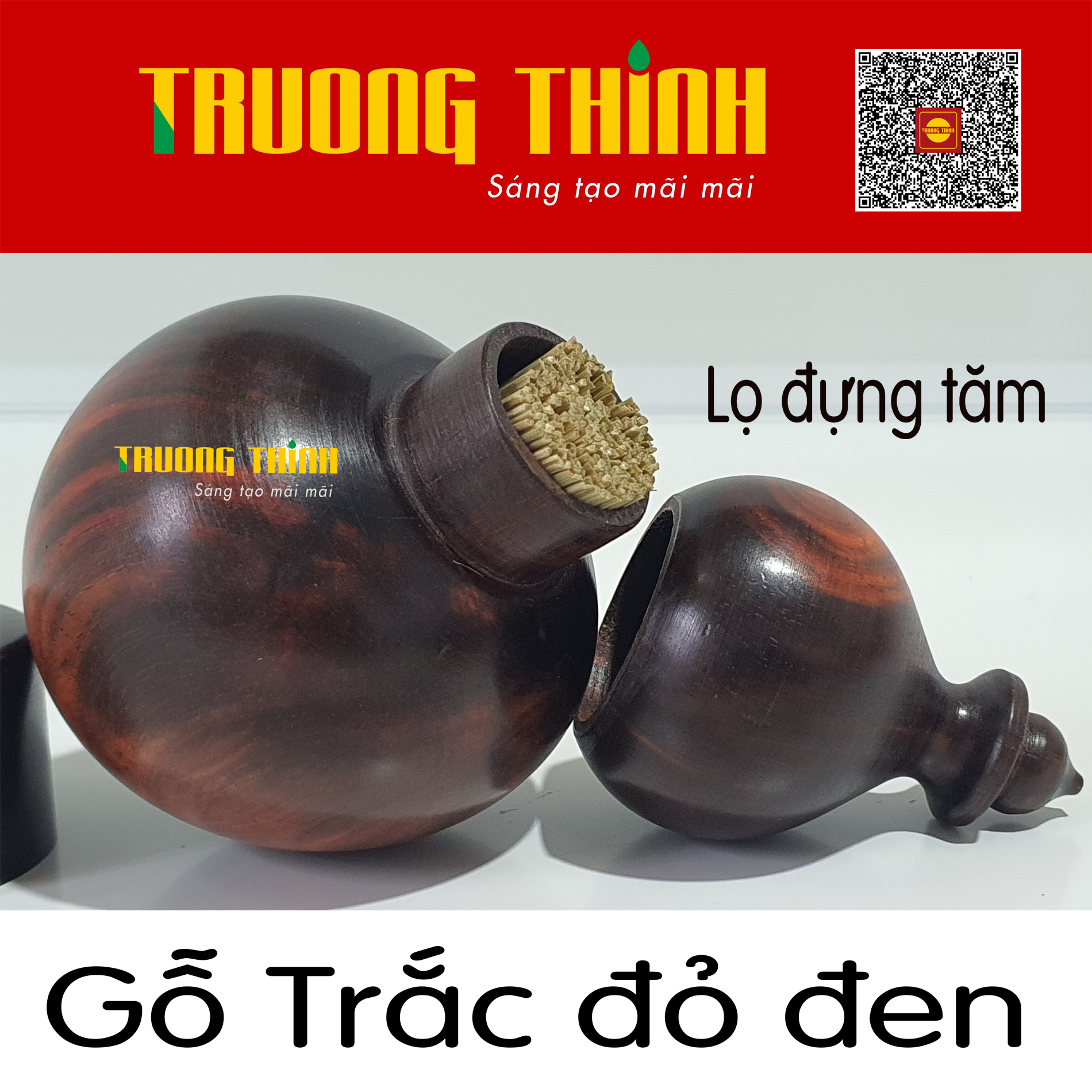 Lọ Hộp Đựng Tăm Bằng Gỗ Trắc Đỏ Đen Cao Cấp Trường Thịnh Tiện Dụng Bền Đẹp Sang Trọng Tiết Kiệm – Hình Hồ Lô Liền Khối.