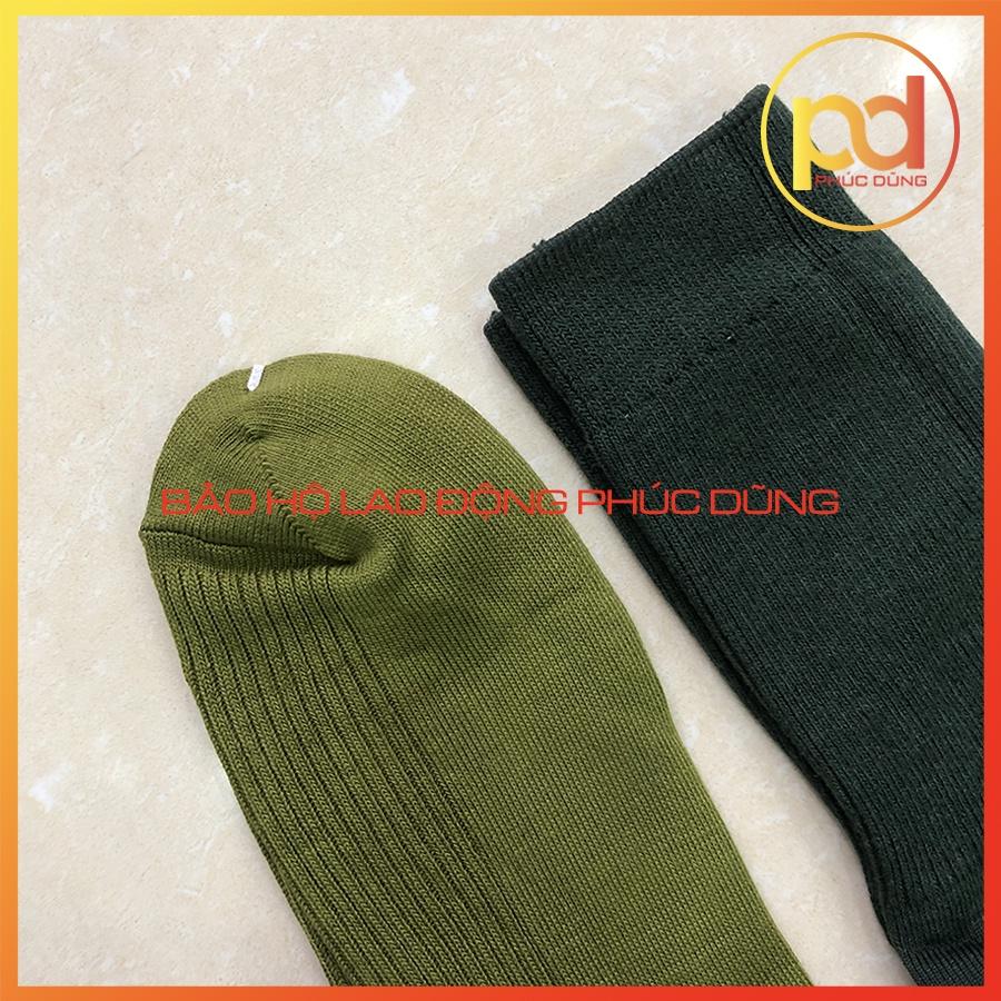 Vớ, tất dài nam xanh lá xanh rêu giá rẻ thấm hút mồ hôi tốt 80% cotton co giãn 4 chiều