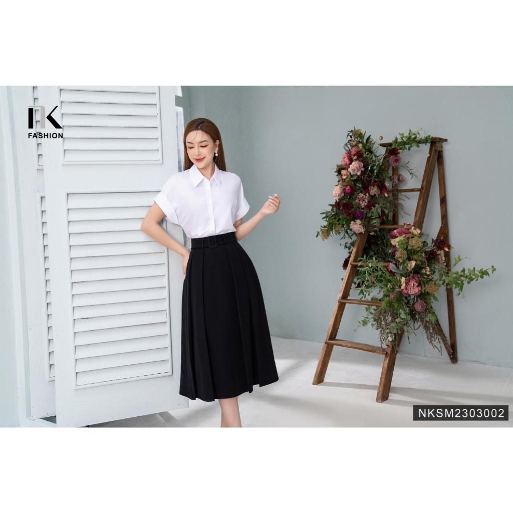 Áo Sơ Mi Nữ NK Fashion Thiết Kế Cổ Đức Vai Chờm Thanh Lịch Kiểu Dáng Đơn Giản Chất Vải Mềm Mịn Thoáng Mát NKSM2303002