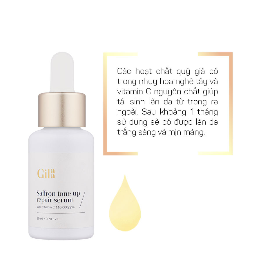 Tinh chất tươi siêu trắng sáng giúp làm trắng da Saffron Tone up Repair Serum