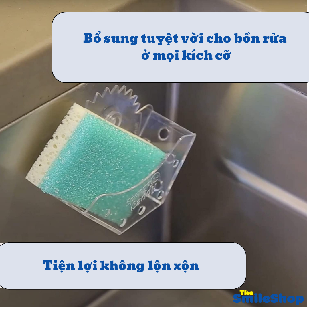 Giá đỡ miếng rửa chén Scrub Daddy Sponge Caddy 1 cái của Mỹ phù hợp mọi loại miếng rửa chén, bọt biển rửa chén