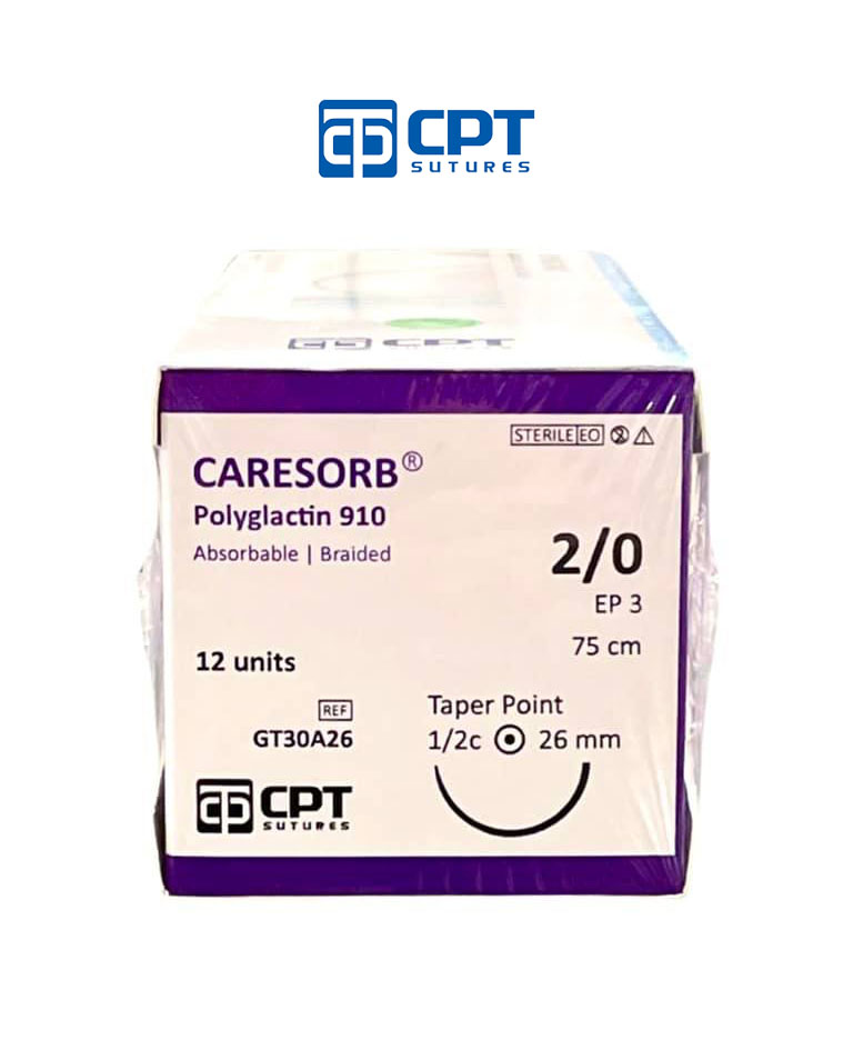 Chỉ phẫu thuật tự tiêu CPT Caresorb Polyglactin 910 số 2/0 - GT30A26