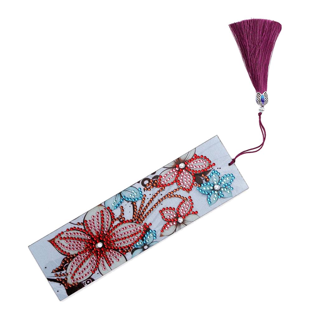 5D DIY Diamond Painting Kits Tassel Bookmark DIY Craft Office Supplies Flower
