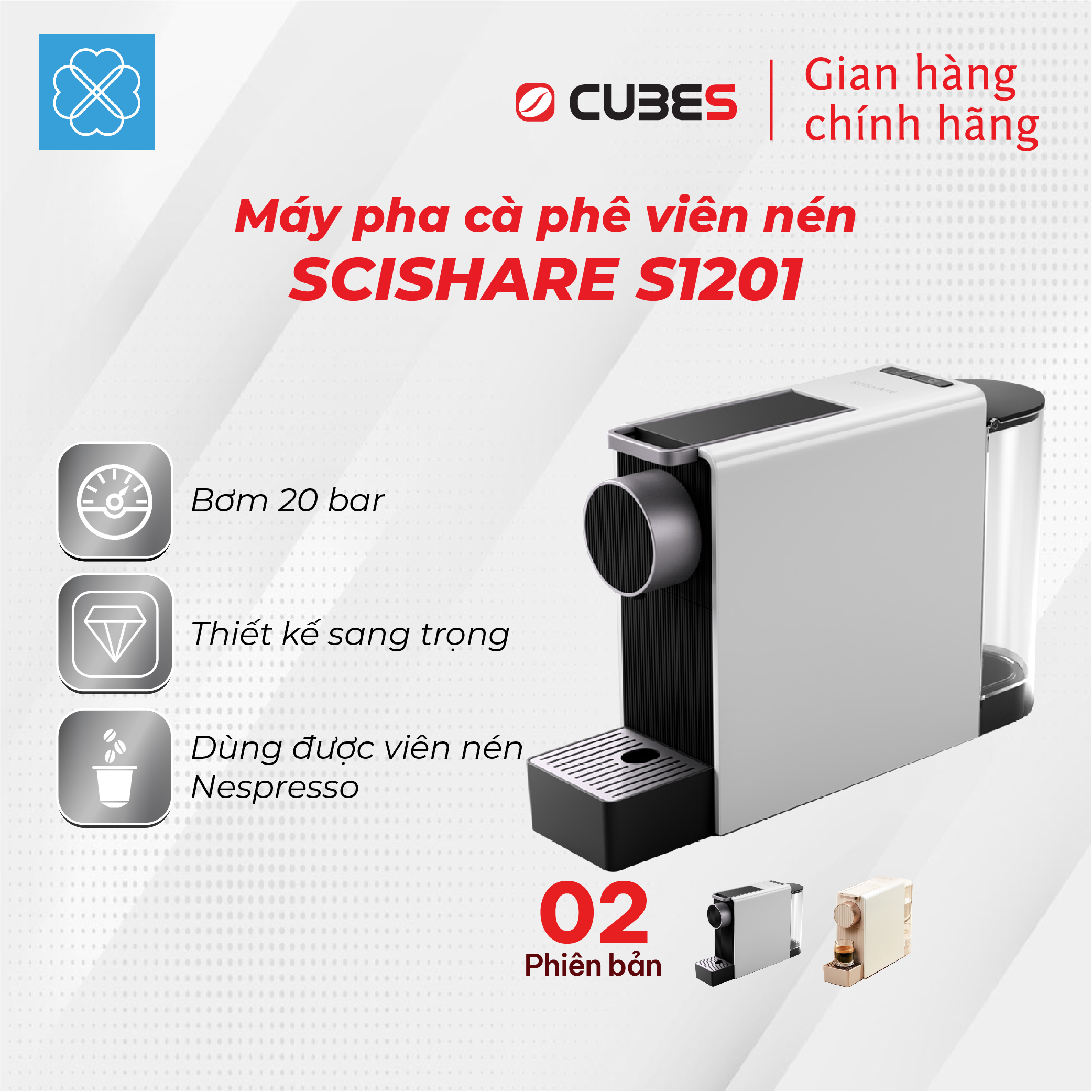 Hình ảnh Máy pha cà phê viên nén Xiaomi SCISHARE S1201 thích hợp với máy Nespresso - Hàng nhập khẩu