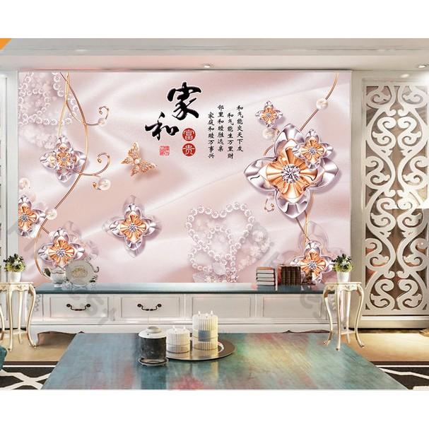 Tranh dán tường Tranh hoa bướm trang sức nổi bật hiện đại, tranh dán tường 3d hiện đại MS1198686
