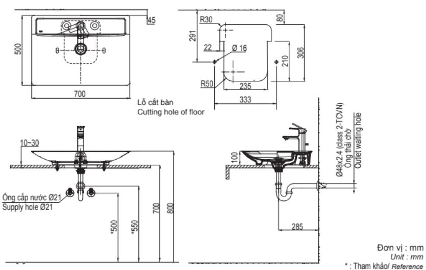 Chậu rửa mặt đặt bàn Inax AL-S630V