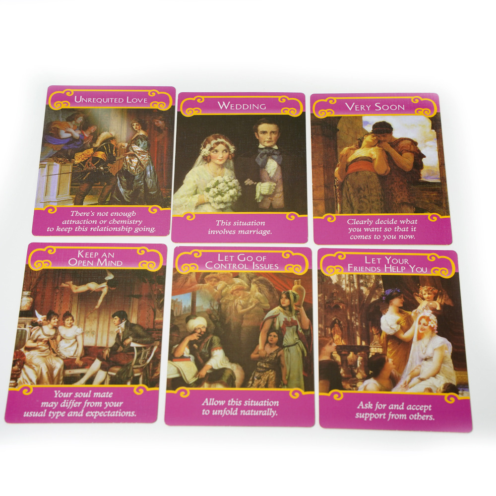 Bộ Bài Romance Angels Oracle Hộp Thiếc Mạ Cạnh Vàng 44 Lá