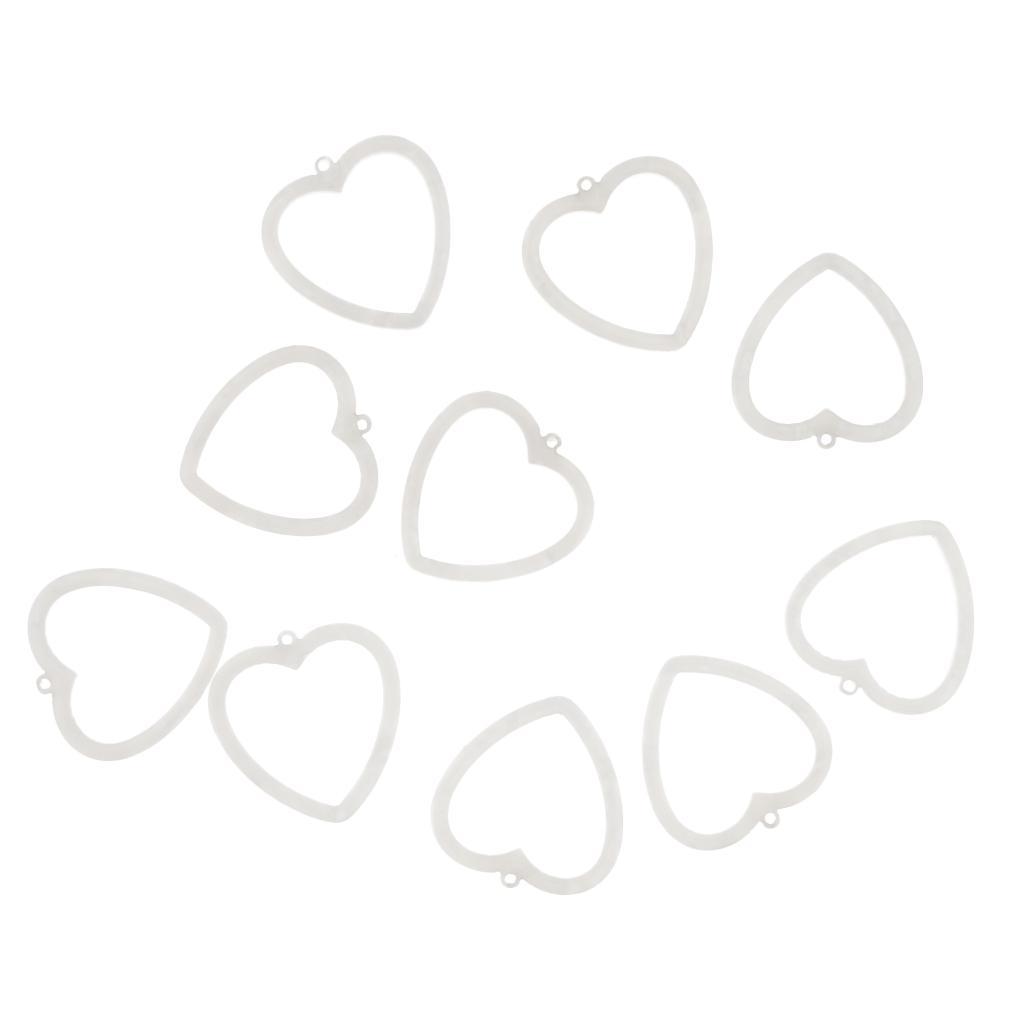 10pcs Acrylic Hollow Sweet Heart Charms Pendants For DIY Jewelry  Color #1