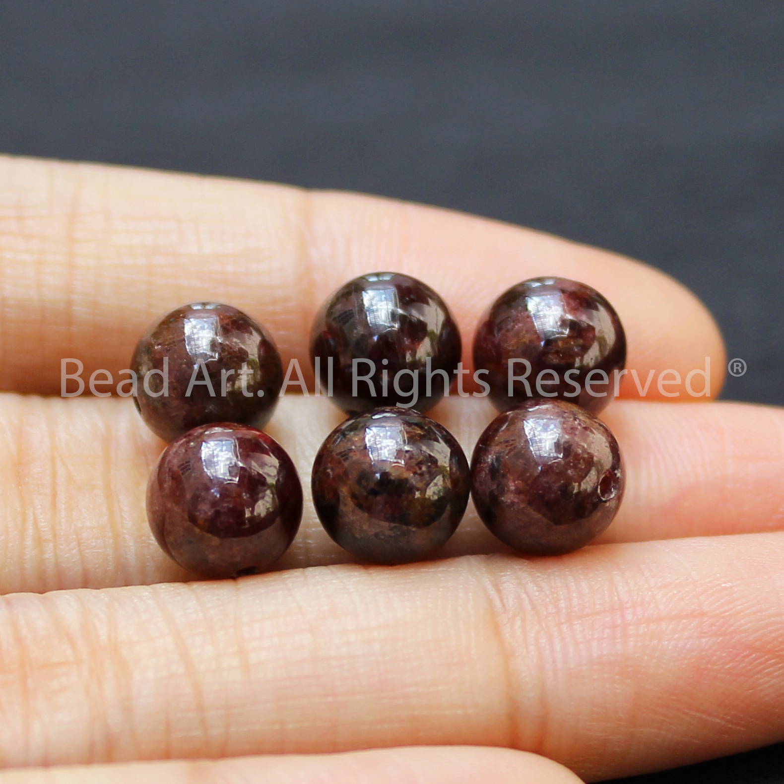 8MM Đá Garnet, Ngọc Hồng Lựu Loại B Tự Nhiên, Đá Phối Vòng Tay Phong Thuỷ, Chuỗi Hạt, Mệnh Hoả, Thổ - Bead Art