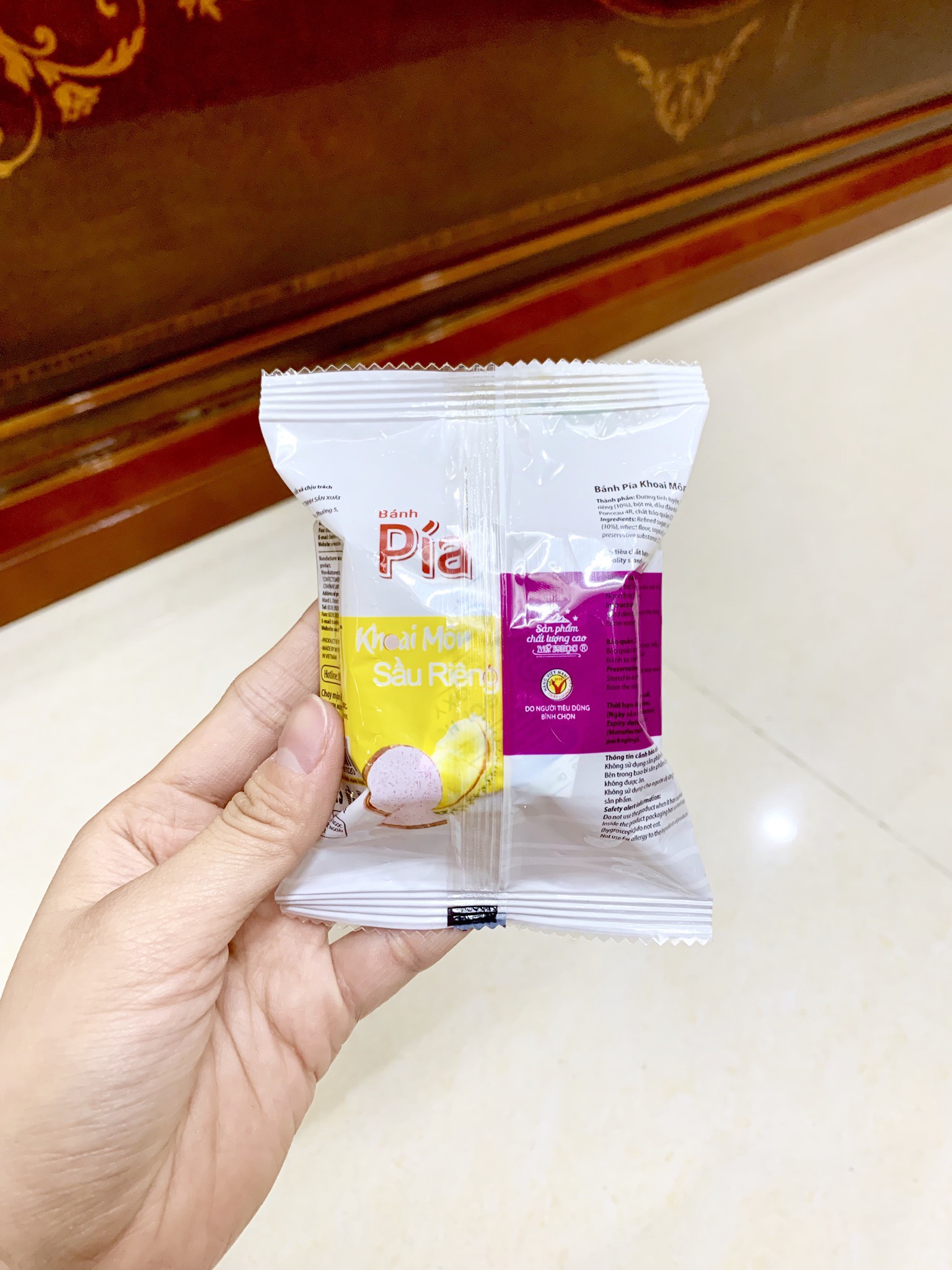 504g - 12 Bánh pía CHAY mini KHOAI MÔN sầu riêng tươi