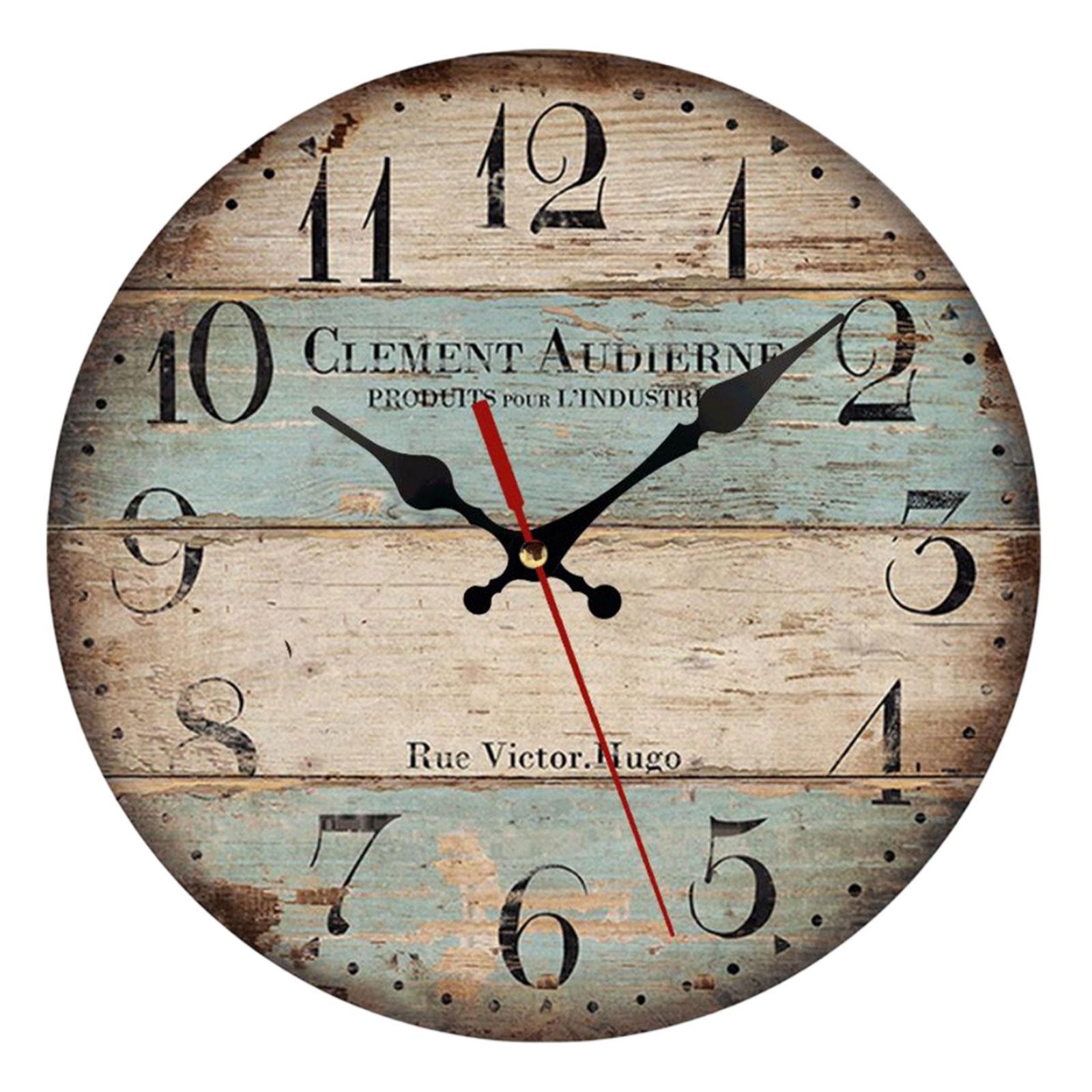 Wood Wall Clock 12inch Decorative Quartz Clocks for Bedroom Living Room Home
