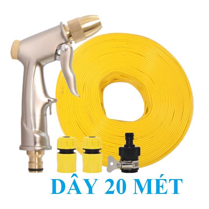 Bộ dây vòi xịt ️bơm nước phun sương️ , tăng áp 3 lần, loại 20m 206701 đầu đồng, cút, nối đen